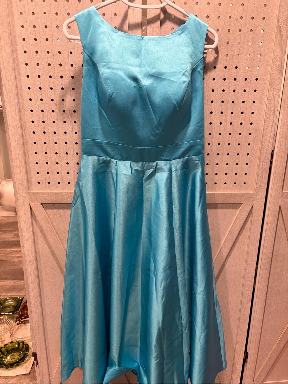 Women’s Sleeveless Aqua Blue A-Line Dress